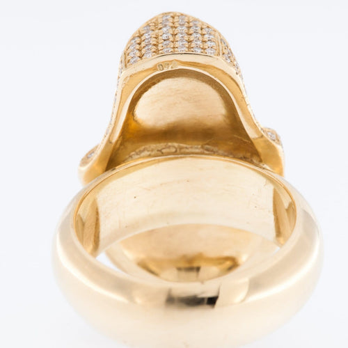 58 Bague tête de mort en or jaune 18 carats et diamants 58 Facettes A1617