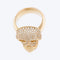 58 Bague tête de mort en or jaune 18 carats et diamants 58 Facettes A1617