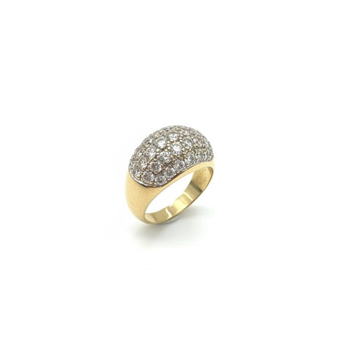 55 Bague jonc dôme en or jaune et diamants 58 Facettes BAGUE009