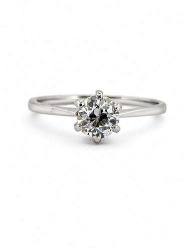 58 Solitaire - Bague en or blanc 18 carats et diamant 58 Facettes Sol