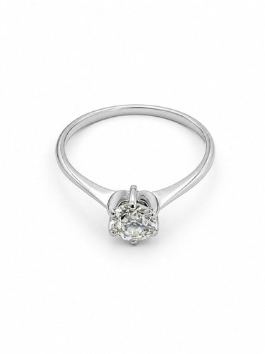 58 Solitaire - Bague en or blanc 18 carats et diamant 58 Facettes Sol