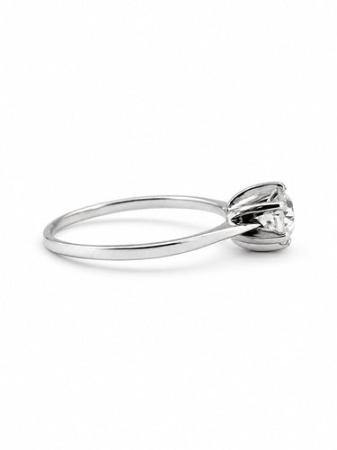 58 Solitaire - Bague en or blanc 18 carats et diamant 58 Facettes Sol