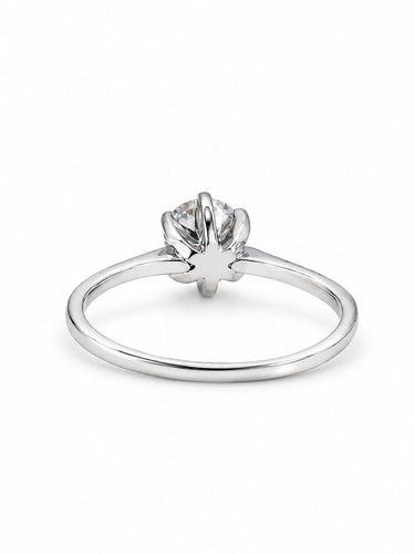 58 Solitaire - Bague en or blanc 18 carats et diamant 58 Facettes Sol