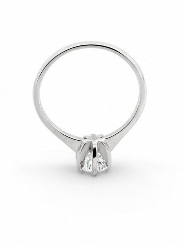 58 Solitaire - Bague en or blanc 18 carats et diamant 58 Facettes Sol