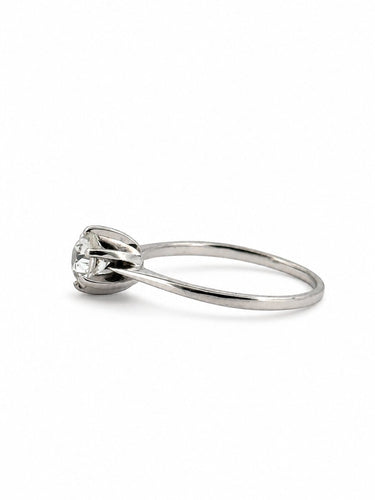 58 Solitaire - Bague en or blanc 18 carats et diamant 58 Facettes Sol