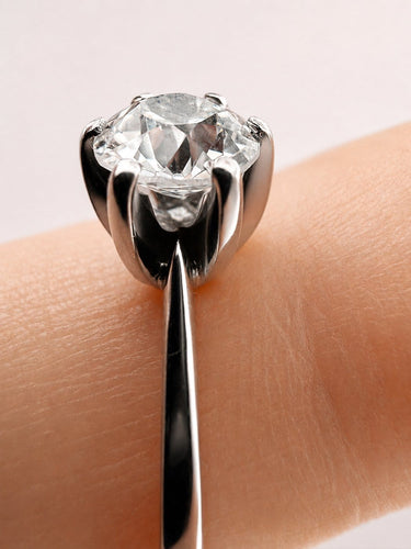 58 Solitaire - Bague en or blanc 18 carats et diamant 58 Facettes Sol