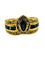 53 Bague couronne en or jaune, saphir et diamants 58 Facettes BAGUE007