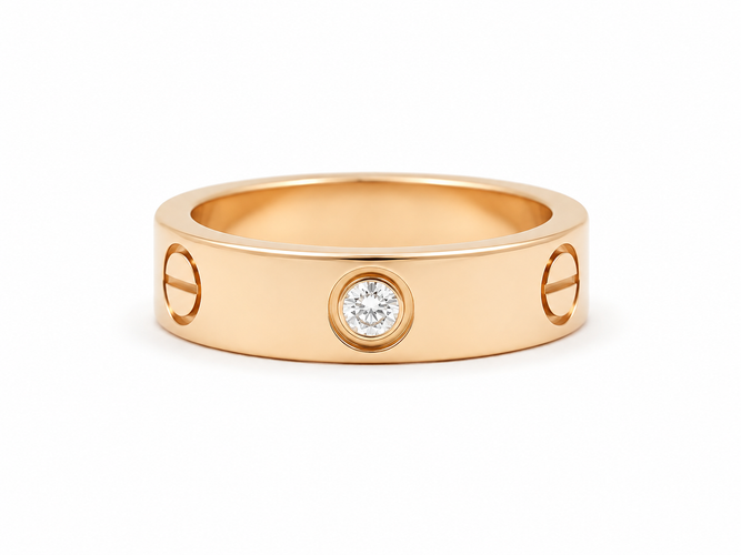 55 Cartier LOVE - Alliance en or rose et 3 diamants 58 Facettes 33828
