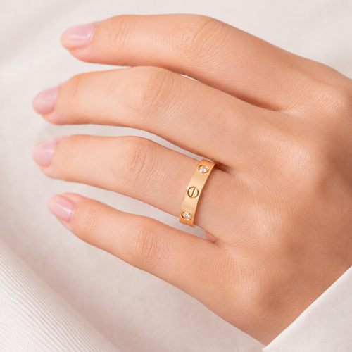55 Cartier LOVE - Alliance en or rose et 3 diamants 58 Facettes 33828