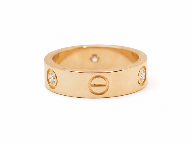 55 Cartier LOVE - Alliance en or rose et 3 diamants 58 Facettes 33828