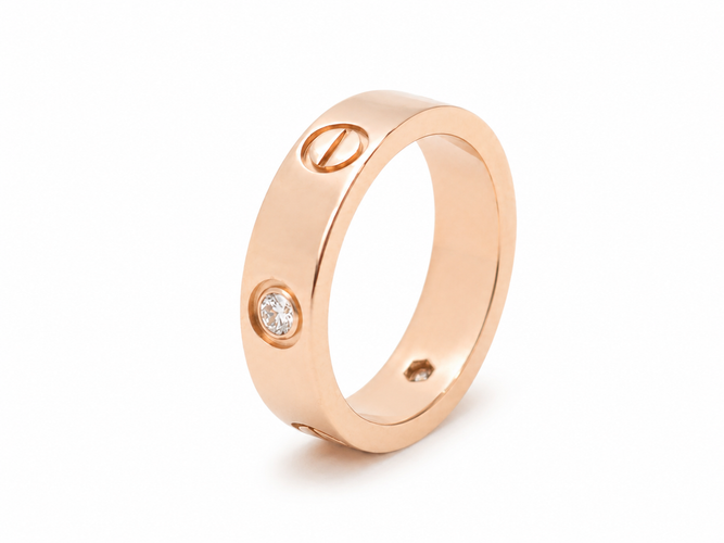 55 Cartier LOVE - Alliance en or rose et 3 diamants 58 Facettes 33828