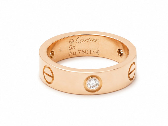 55 Cartier LOVE - Alliance en or rose et 3 diamants 58 Facettes 33828