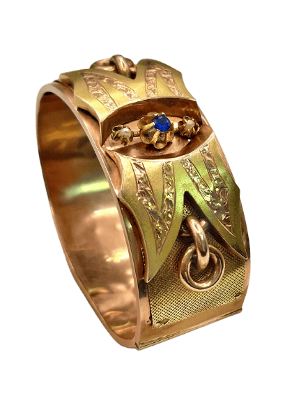 Bracelet jonc ancien en or 14 ct 58 Facettes CV-118