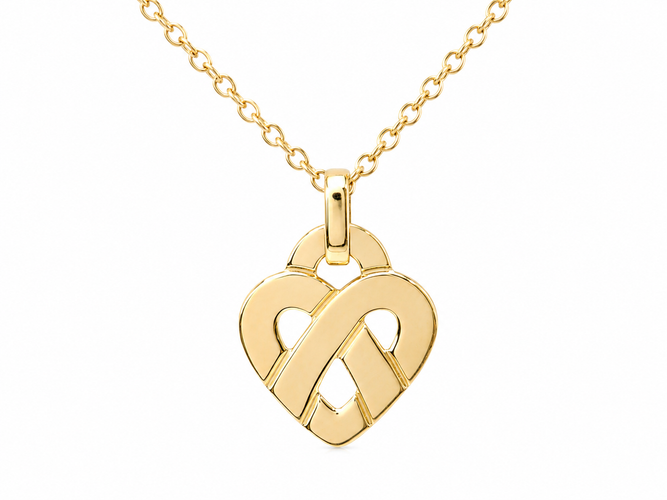 Poiray Entrelacé - Collier pendentif cœur en or jaune 58 Facettes 33826