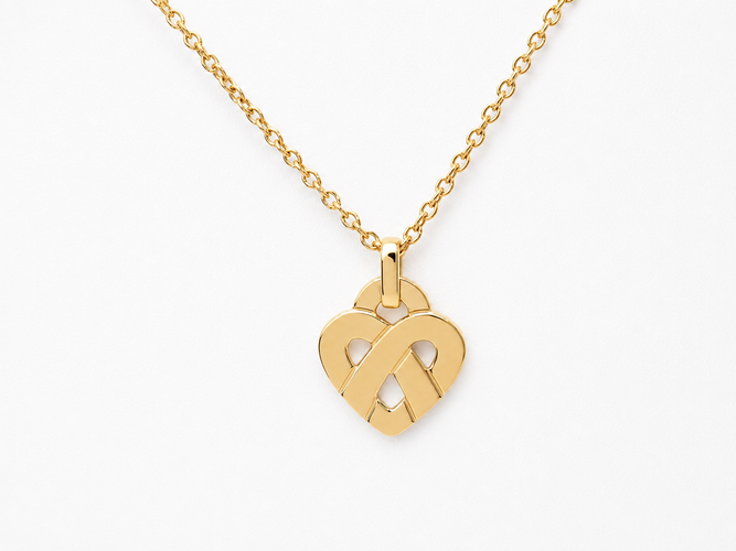 Poiray Entrelacé - Collier pendentif cœur en or jaune 58 Facettes 33826
