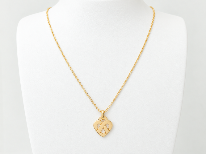 Poiray Entrelacé - Collier pendentif cœur en or jaune 58 Facettes 33826