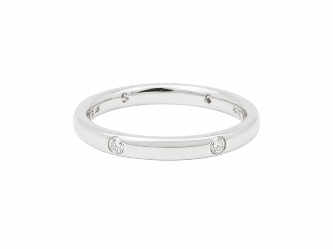 51 Pomellato Lucciole - Alliance en or blanc et diamants 58 Facettes 33825