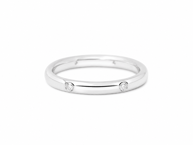 51 Pomellato Lucciole - Alliance en or blanc et diamants 58 Facettes 33825