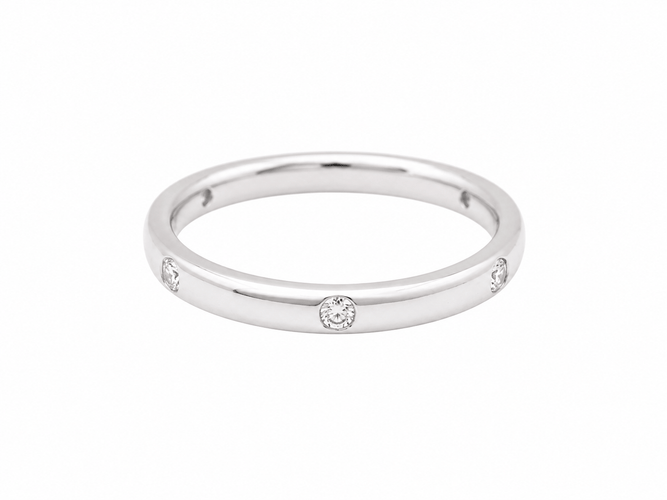 51 Pomellato Lucciole - Alliance en or blanc et diamants 58 Facettes 33825