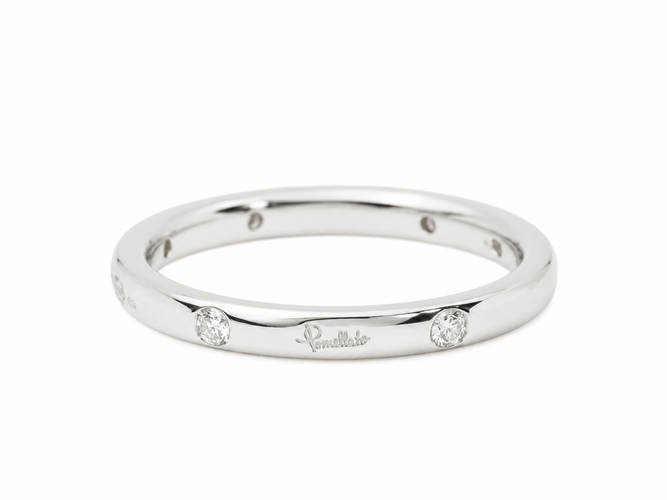 51 Pomellato Lucciole - Alliance en or blanc et diamants 58 Facettes 33825
