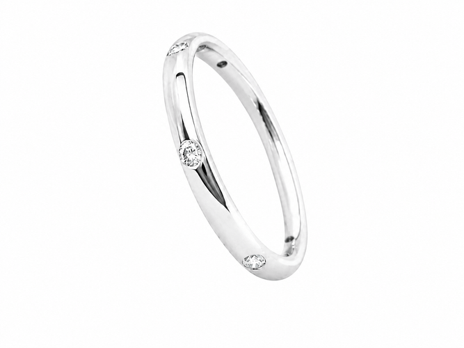 51 Pomellato Lucciole - Alliance en or blanc et diamants 58 Facettes 33825