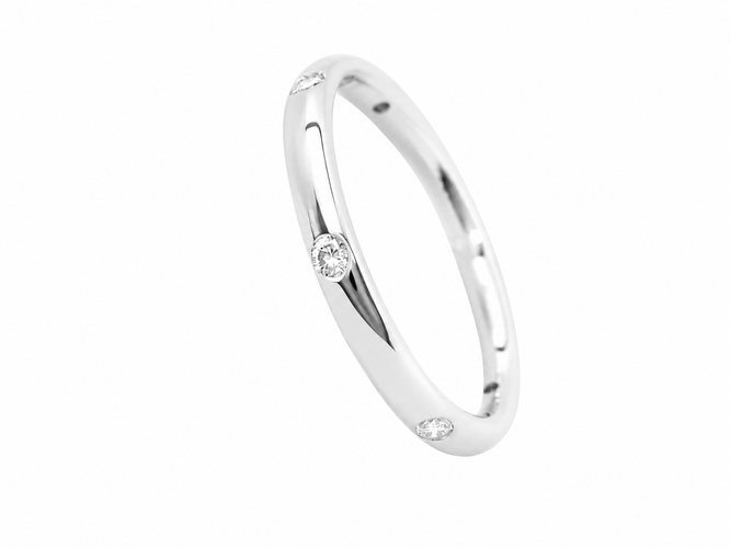 51 Pomellato Lucciole - Alliance en or blanc et diamants 58 Facettes 33825