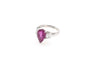 Bague 53 Bague tourmaline poire et diamants baguette en or blanc 18k 58 Facettes 23351
