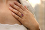 Bague 53 Bague tourmaline poire et diamants baguette en or blanc 18k 58 Facettes 23351