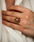 Bague 49 Dôme fils torsadés - Bague en or rose 750, rubis Verneuil et diamants, 1950 58 Facettes A12137