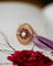 Bague 49 Dôme fils torsadés - Bague en or rose 750, rubis Verneuil et diamants, 1950 58 Facettes A12137