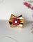 Bague 53 Bague « Tank Nœud » 1940 en or rose et blanc 750, rubis Verneuil et diamant 58 Facettes A12238