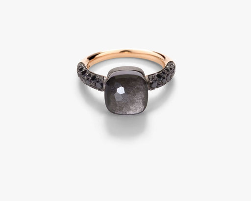 53 Pomellato Nudo Petit - Bague en or rose, titane, obsidienne et diamants noirs 58 Facettes 535d26-m