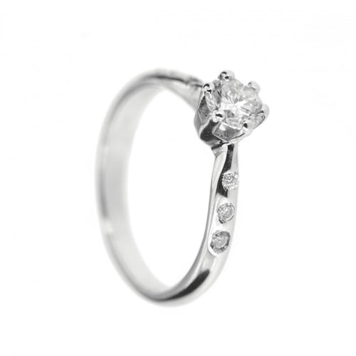 Bague 52 Bague solitaire - Diamant 0,50 ct en or blanc 18 ct 58 Facettes 19941