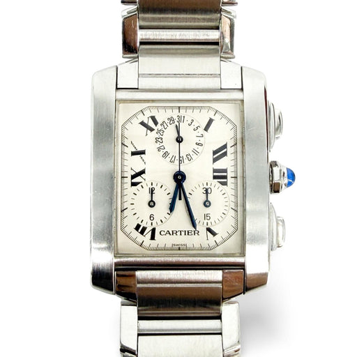 Cartier Tank Française - Montre Chronoflex en acier 58 Facettes wobnrl3kji