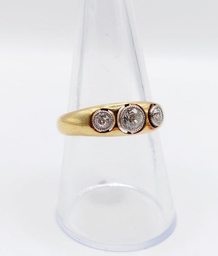 57 Bague jonc antique en or 18k et platine, diamants 58 Facettes A07684