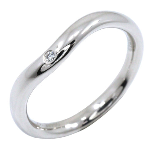 45 Tiffany & Co. Elsa Peretti - Alliance courbe en platine et diamants 58 Facettes x66qw7prb9