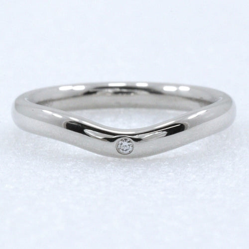 45 Tiffany & Co. Elsa Peretti - Alliance courbe en platine et diamants 58 Facettes x66qw7prb9
