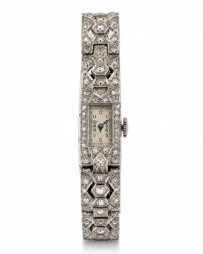 Art déco - Montre en platine et diamants 58 Facettes 91030