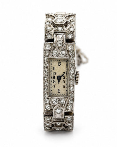 Art déco - Montre en platine et diamants 58 Facettes 91030