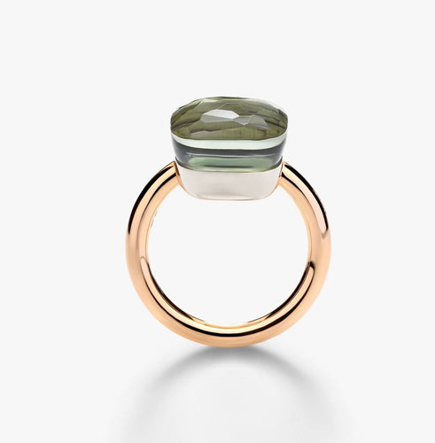 54 Anello Nudo Prasiolite Maxi Pomellato in Oro Rosa e Bianco 58 Facettes 560E26_M