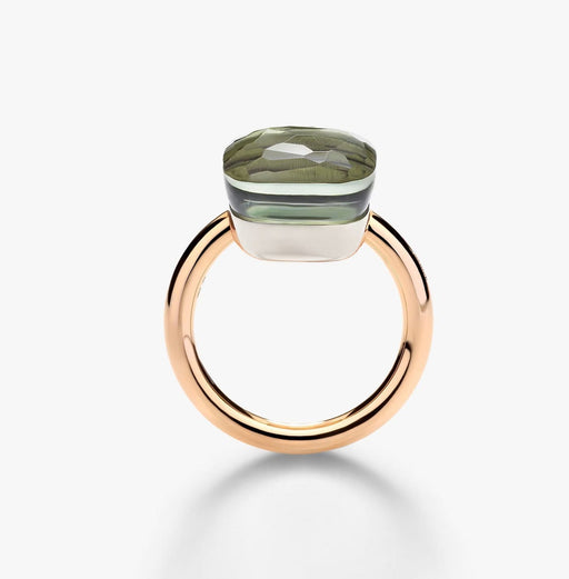 54 Anello Nudo Prasiolite Maxi Pomellato in Oro Rosa e Bianco 58 Facettes 560E26_M