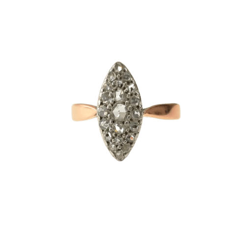 56 Bague marquise en or rose, platine et diamants 58 Facettes Marq.2344