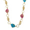 Collier Gobbi - Collier sautoir en or jaune 18 ct émail bleu et rose 58 Facettes 26094
