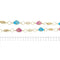 Collier Gobbi - Collier sautoir en or jaune 18 ct émail bleu et rose 58 Facettes 26094