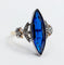 53 Bague marquise Art déco en or 18k, platine, spinelle synthétique et diamants 58 Facettes A07690