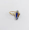 53 Bague marquise Art déco en or 18k, platine, spinelle synthétique et diamants 58 Facettes A07690