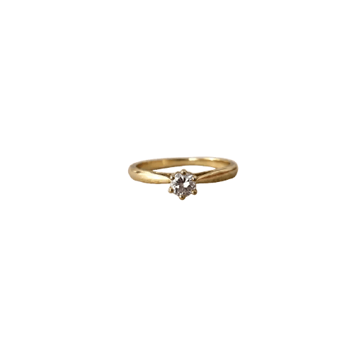 Bague solitaire 0,20 ct en or jaune et diamant