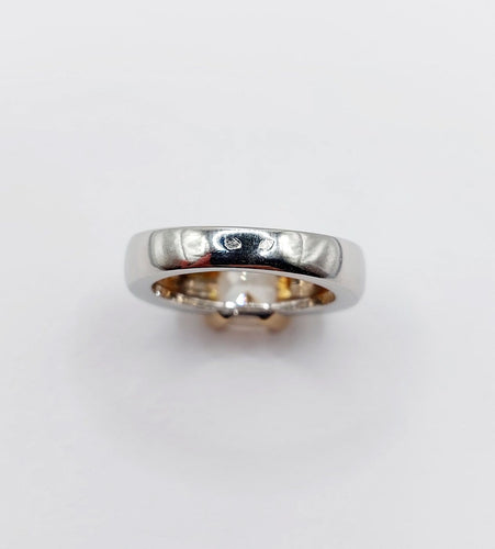 Bague 51 Bague jonc dôme vintage en or blanc 18k et diamant coussin 58 Facettes A07725