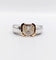 Bague 51 Bague jonc dôme vintage en or blanc 18k et diamant coussin 58 Facettes A07725