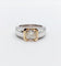 Bague 51 Bague jonc dôme vintage en or blanc 18k et diamant coussin 58 Facettes A07725